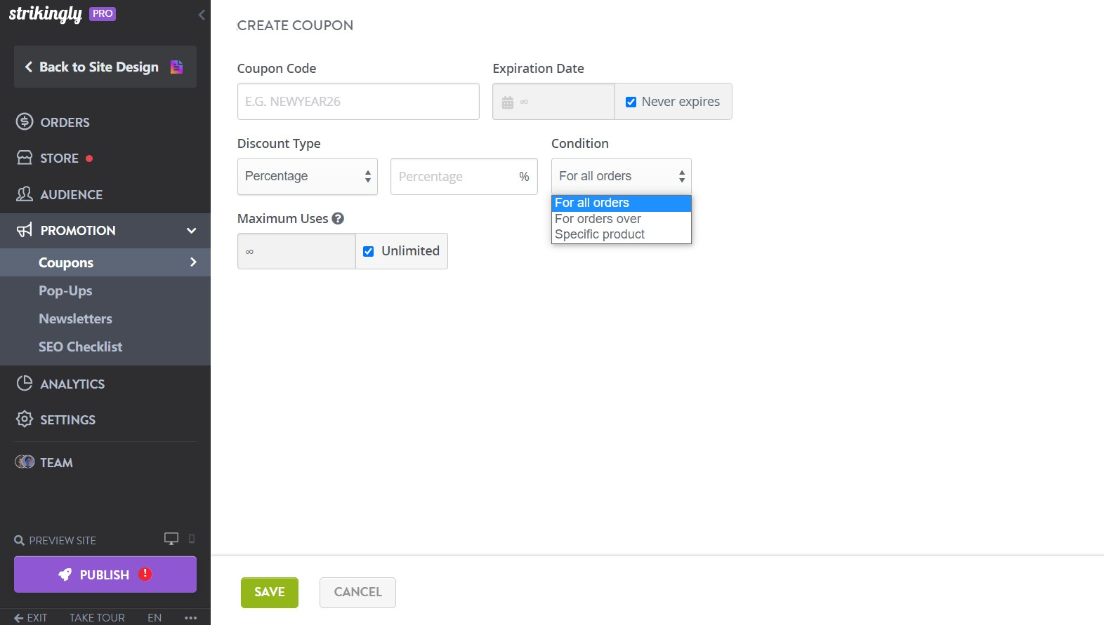 Coupon Conditions Coupon Conditions
